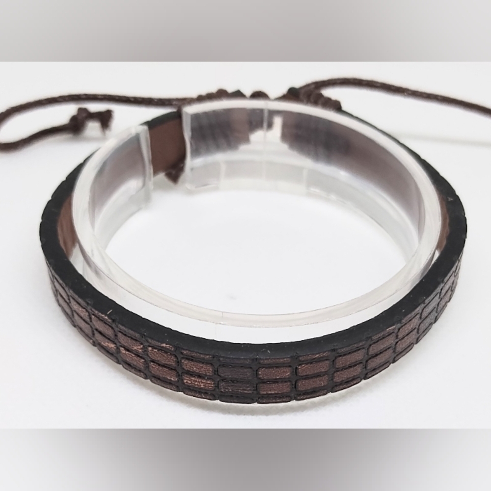 Brown Leather Bracelet Men's f19